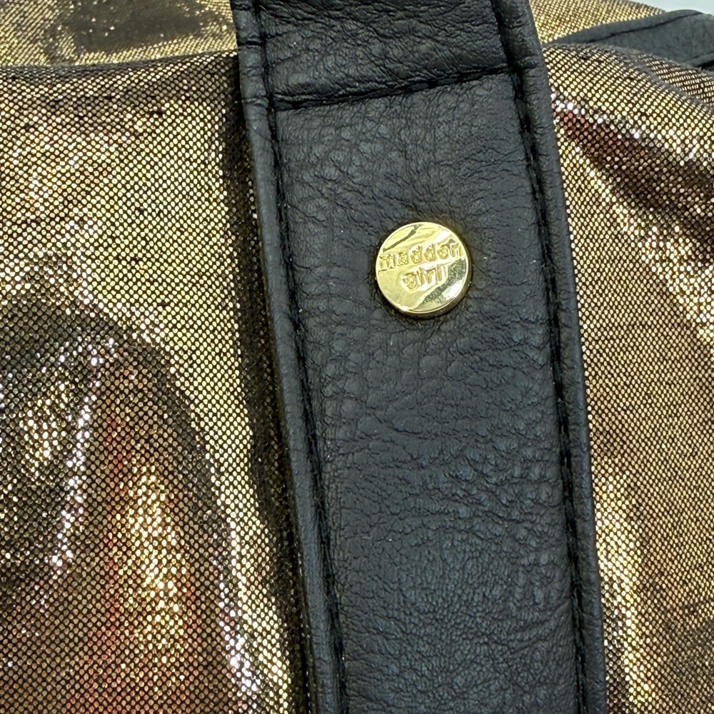 Madden Girl Metallic Gold Large Weekender Duffle/Travel Bag - Picture 10 of 15